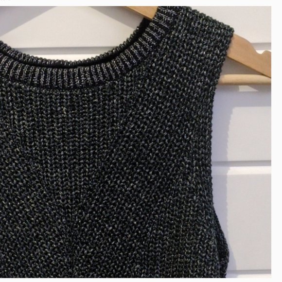 Dex Black Metallic Sleeveless Sweater - Picture 1 of 6